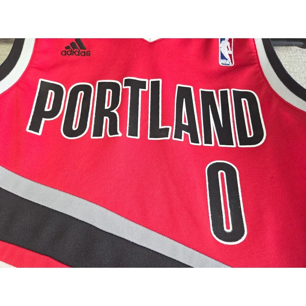 Youth Portland Trail Blazers Damian Lillard  Adidas Rip City Jersey Size Small